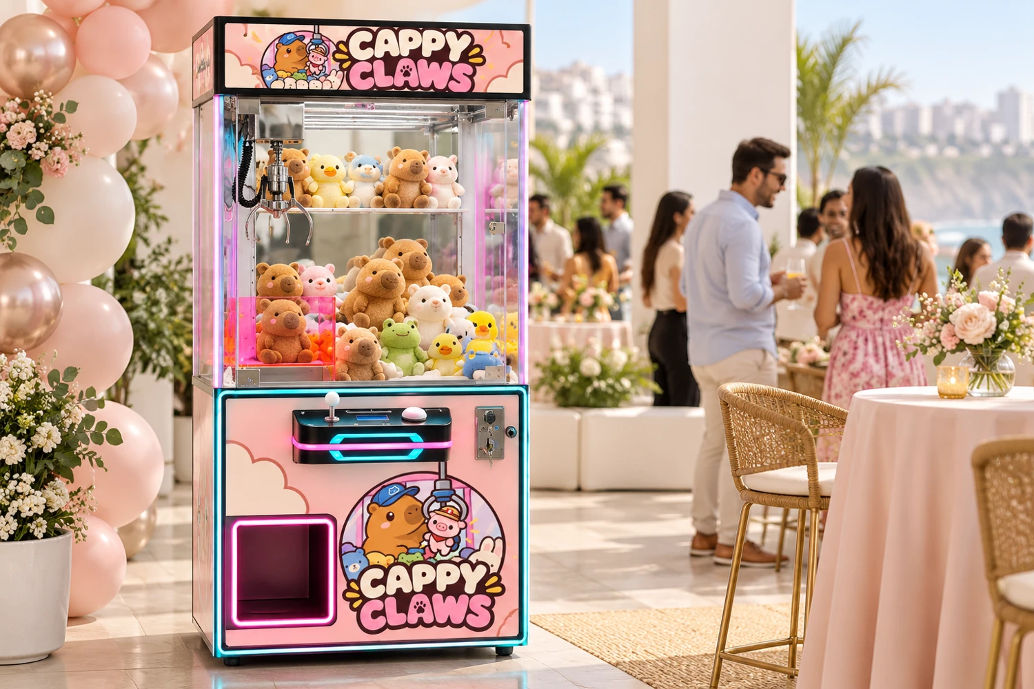 Visualización de una máquina Cappy Claws en un evento